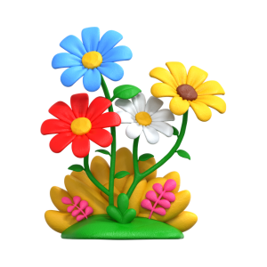 3d art of a flowering plant